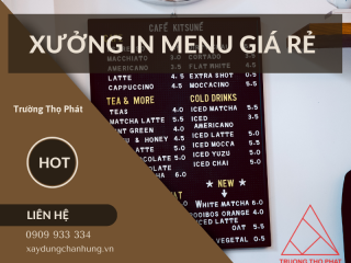 Xưởng in menu giá rẻ các loại 